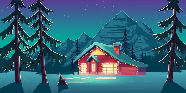 Free vector christmas in canada cartoon vector illustration