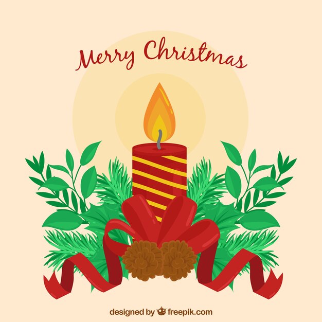 Christmas candle background with decoration