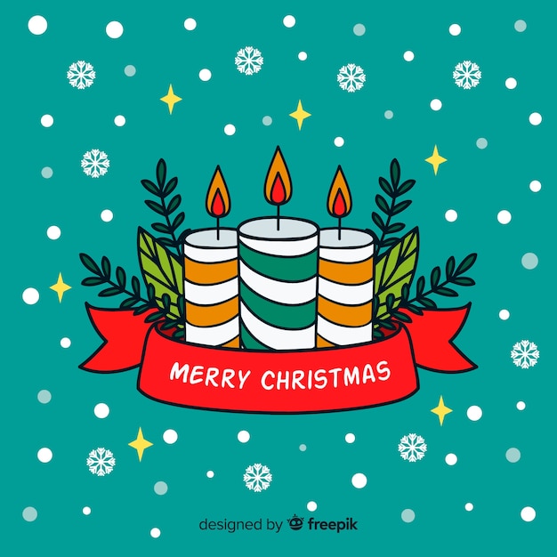 Free vector christmas candle background