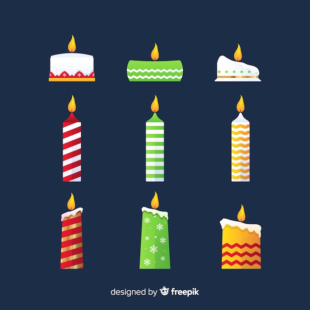 Free vector christmas candle collection