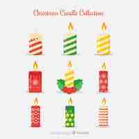 Free vector christmas candle collection