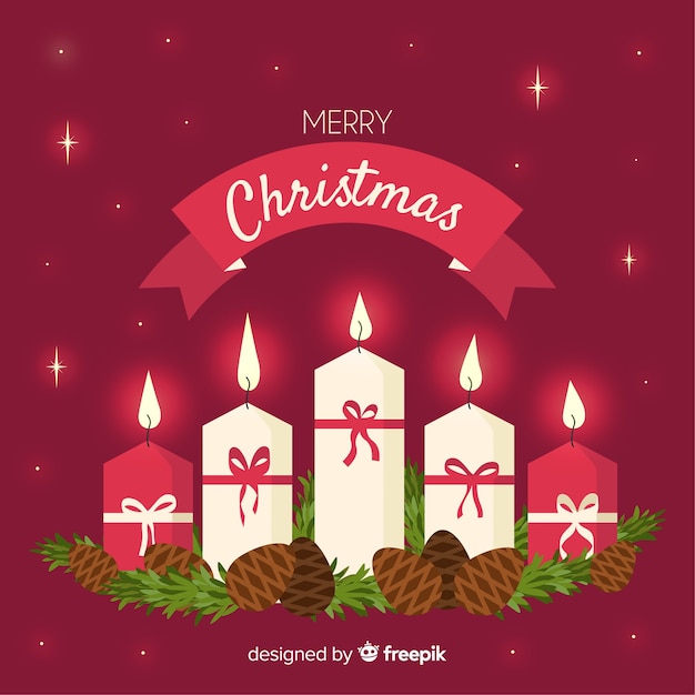 Free vector christmas candles background