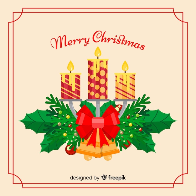 Free vector christmas candles background