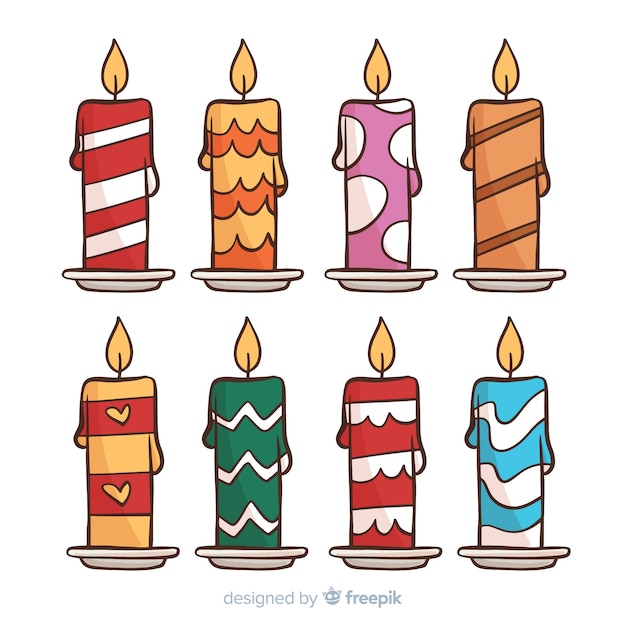 Free vector christmas candles collection