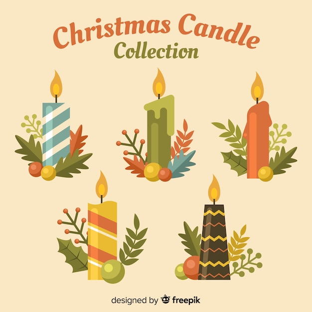 Free vector christmas candles collection