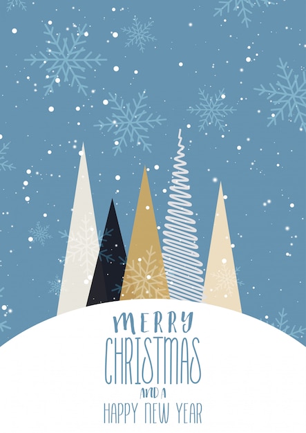 Free vector christmas card background with simplistic tree design