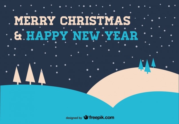 Christmas Card in Blue – Free Download