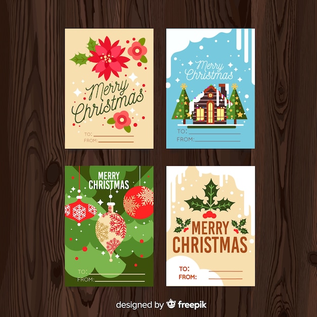 Free vector christmas card collection