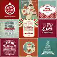 Free vector christmas card collection