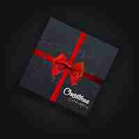 Free vector christmas card design with elegant design and dark background ve