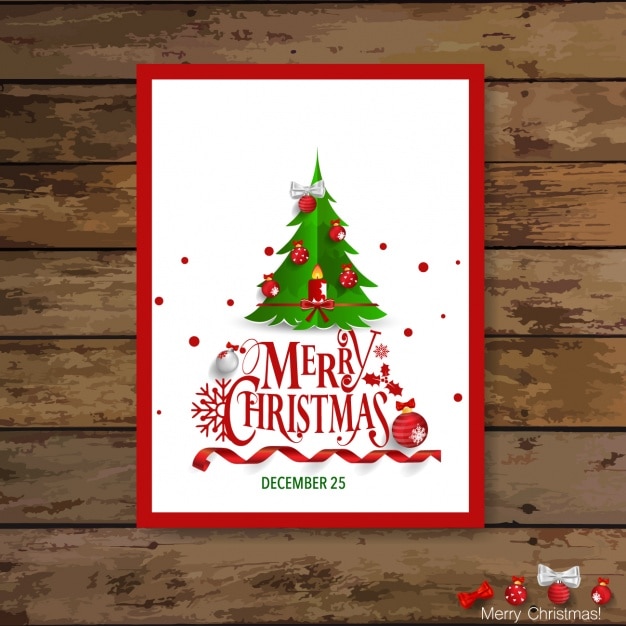 Бесплатное векторное изображение Дизайн рождественская открытка