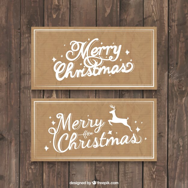 Christmas card on a recycled paper background