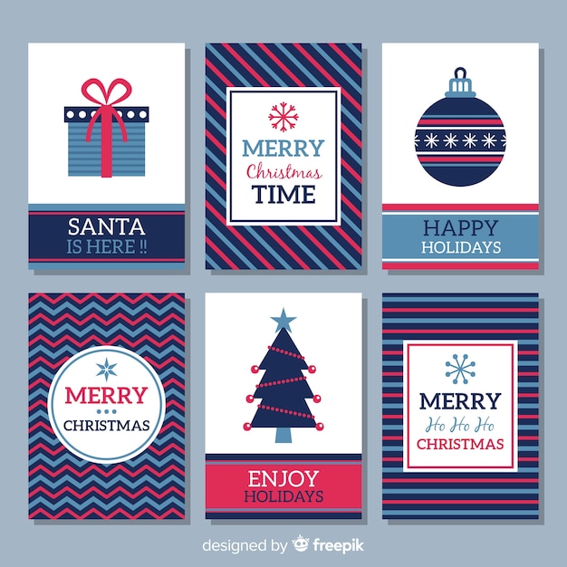 Free vector christmas card set