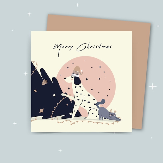 Free vector christmas card template