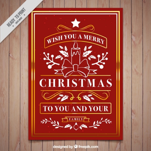 Free vector christmas card in vintage style