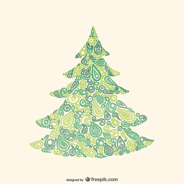 抽象的なツリーでクリスマスカード