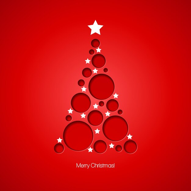 Christmas card with christmas tree. vector illustration eps 10