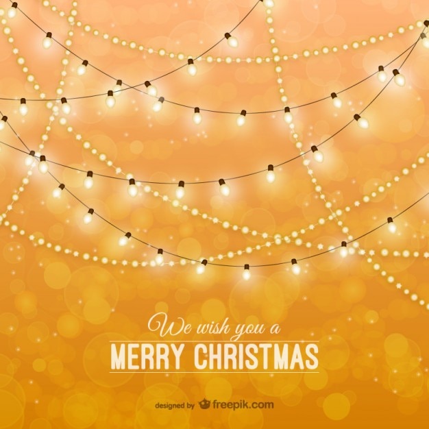 無料ベクター 古典的なライトが付いているクリスマスカード
