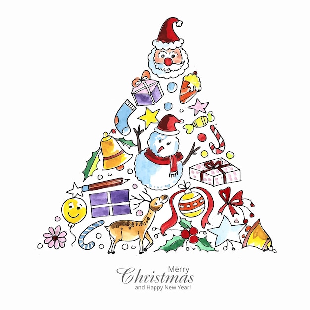 Free Vector christmas card with decorative ornaments holiday background