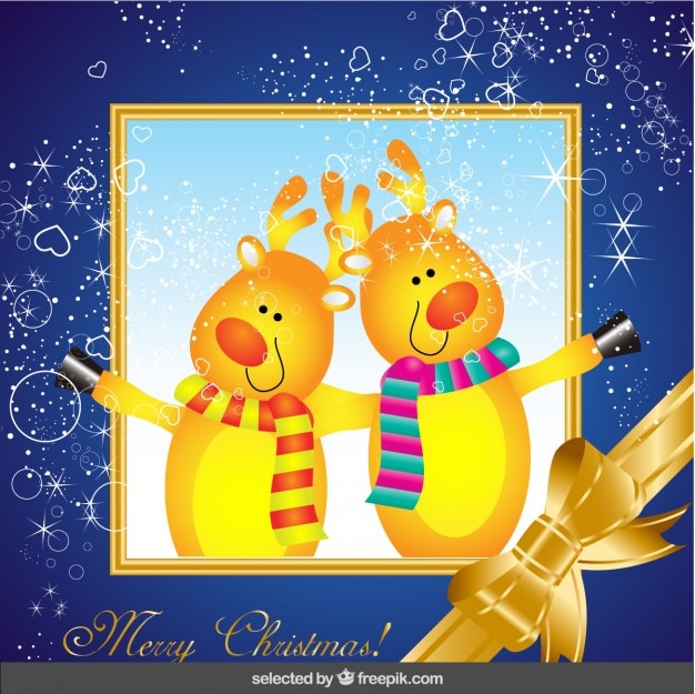 Christmas card with deers