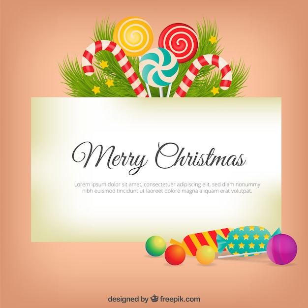 Christmas card with delicious sweets