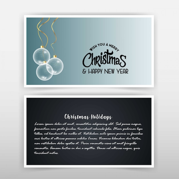 Free vector christmas card with elegant design