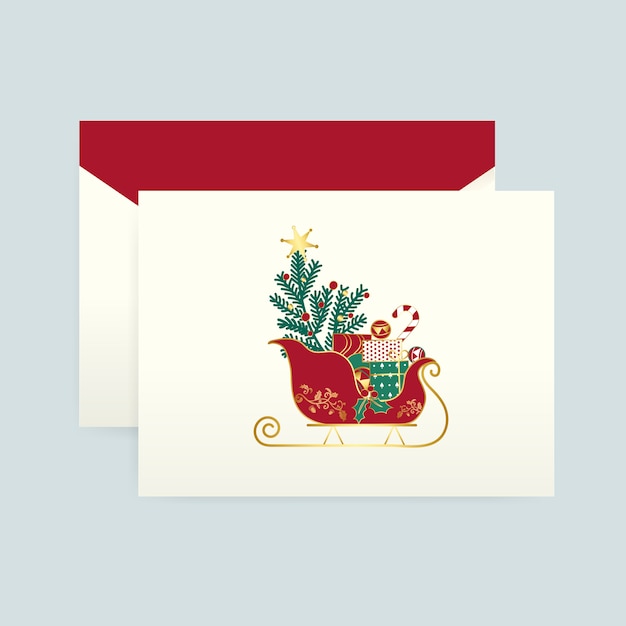 Рождественская открытка с конвертом