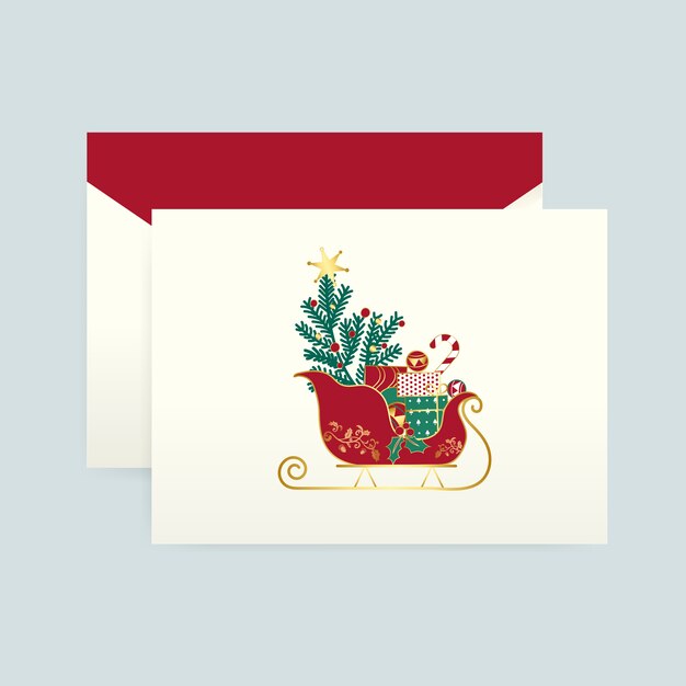 Christmas card with an envelope vector