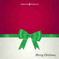 Free vector christmas card with green ribbon