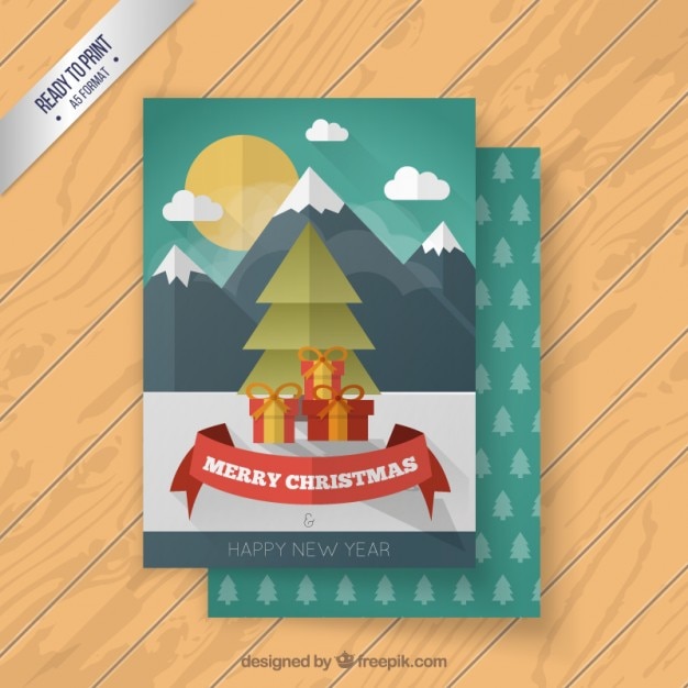 Christmas card with landscape