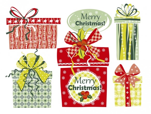 Free vector christmas card with presents