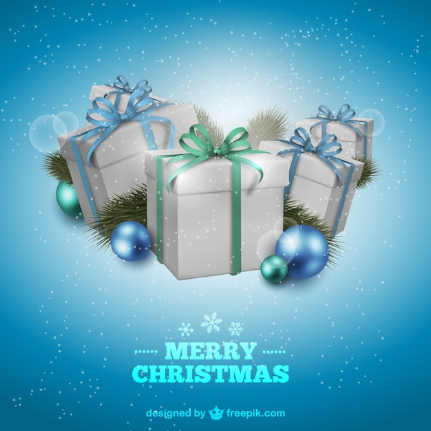 Free vector christmas card with presents