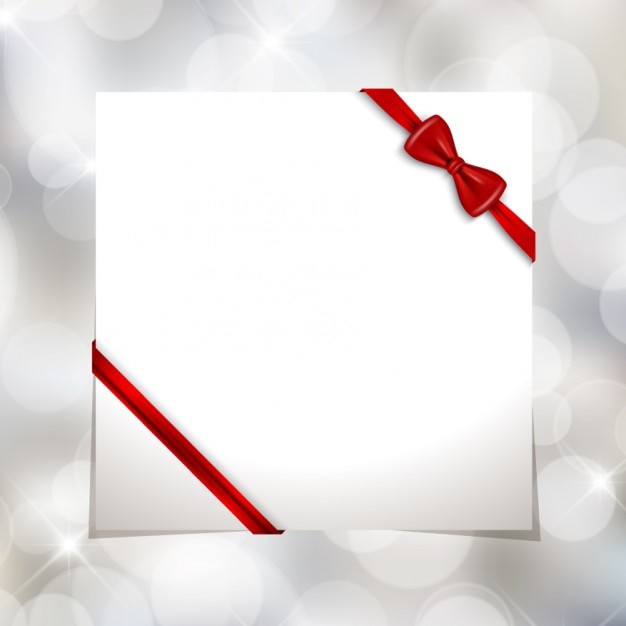 Christmas card with red ribbon