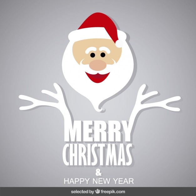 Free vector christmas card with santa claus