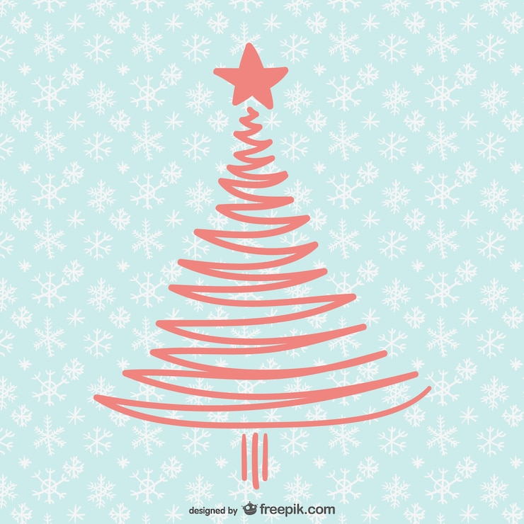 Free Vector christmas card with simple tree