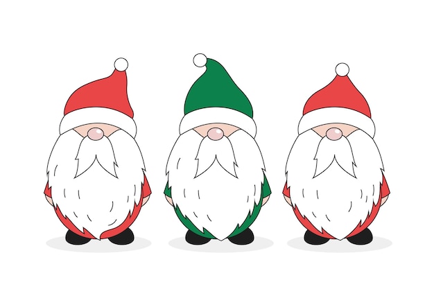 Free vector christmas card with three elves