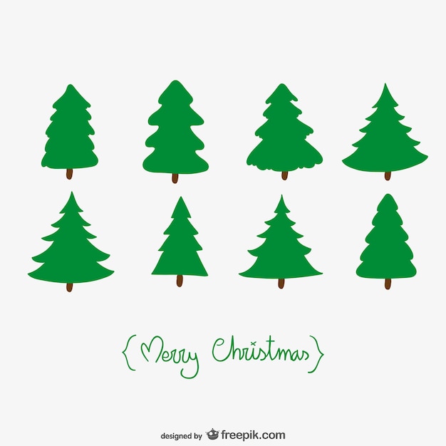 Christmas card with trees