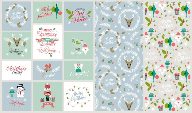 Free vector christmas cards collection