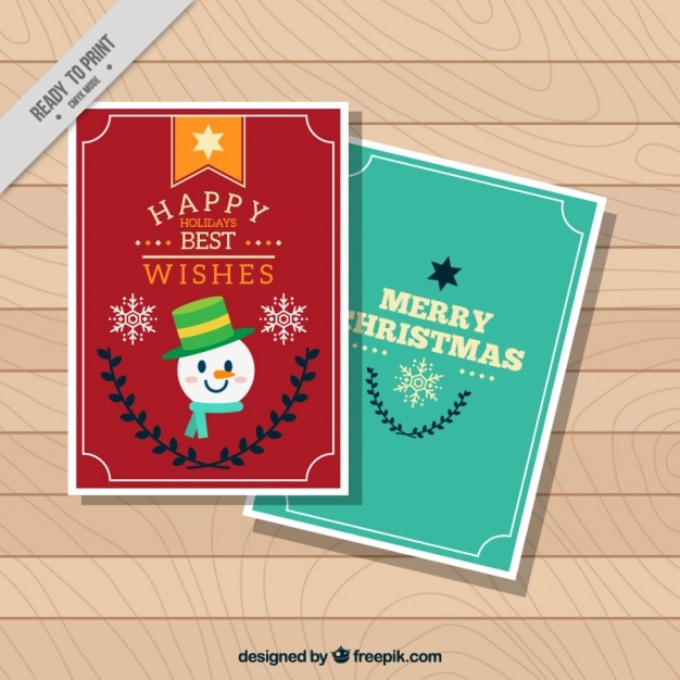 Christmas cards in retro style