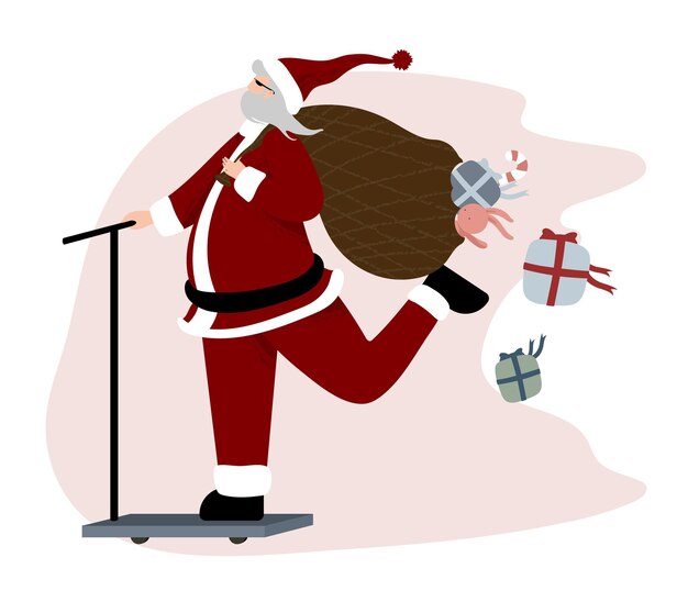 산타 클로스 만화 캐릭터와 함께 크리스마스 카드 tmmplate