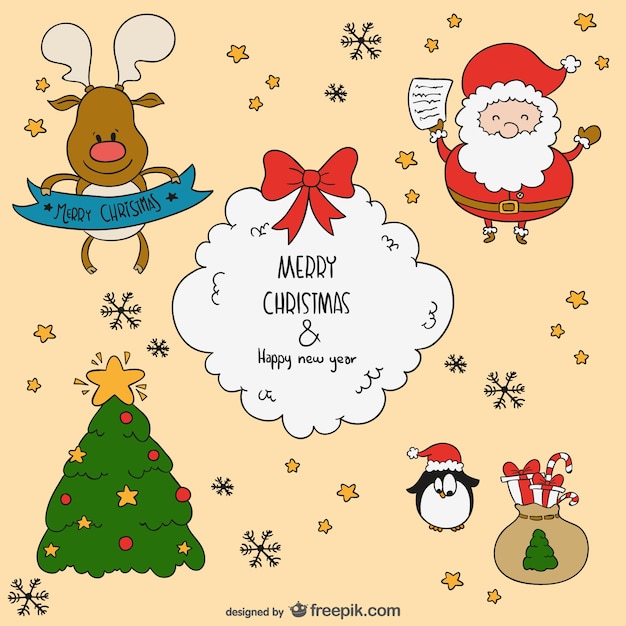 Free vector christmas cartoon characters