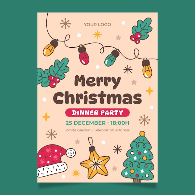 Christmas celebration festive invitation template