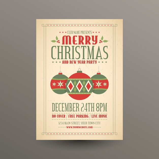 Christmas Celebration with Lettering – Free Vector Templates