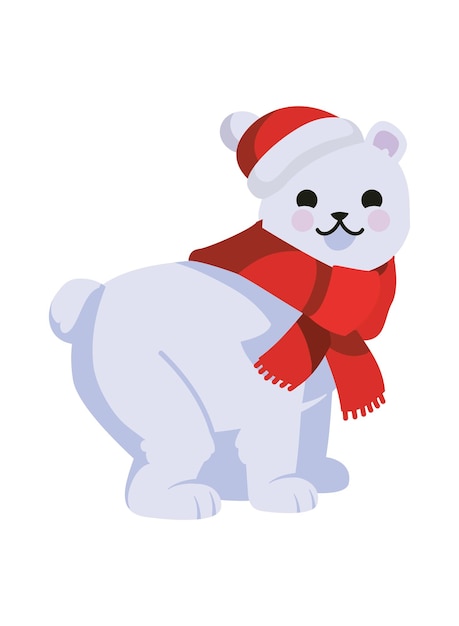 Free vector christmas character bear illustration isolated