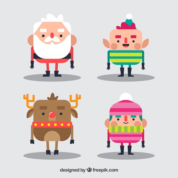 Christmas character flat set