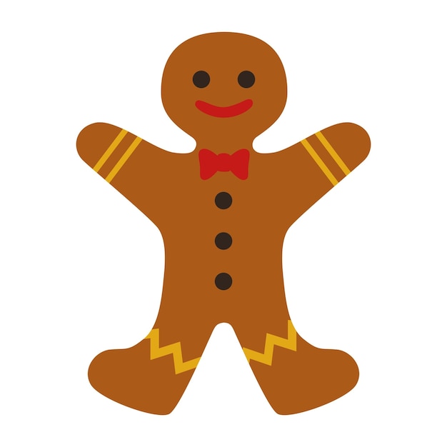 christmas character gingerbread man illustration isolated