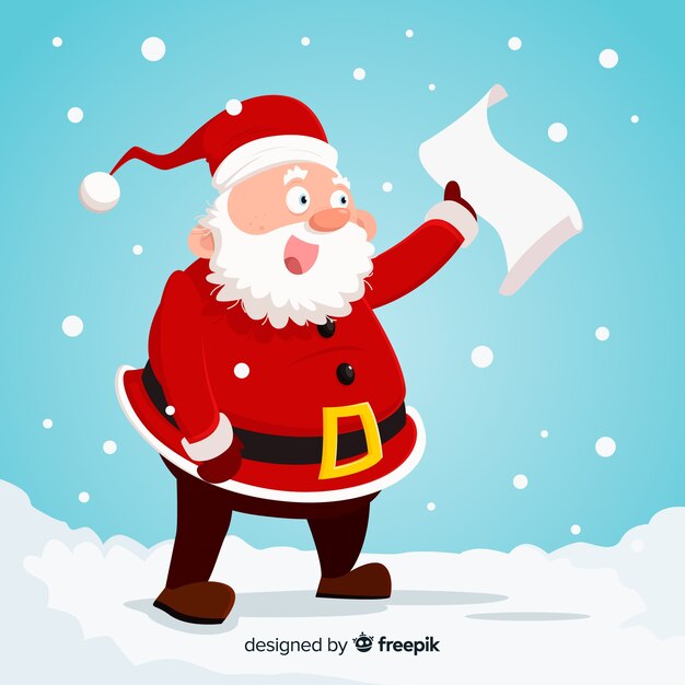 Christmas character holding white empty card