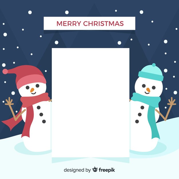 Christmas character holding white empty card