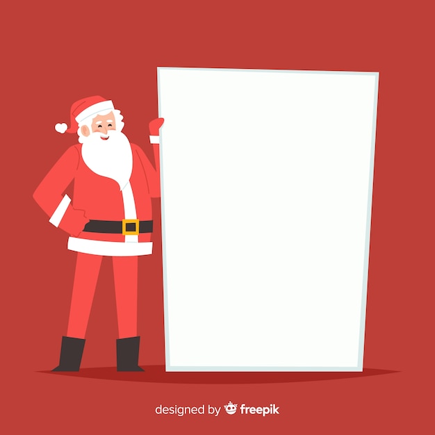 Free vector christmas character holding white empty card