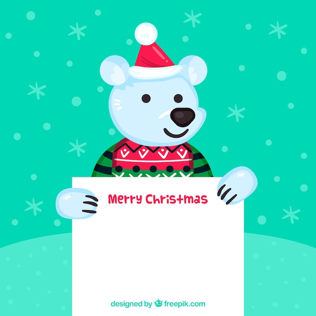 Free vector christmas character with letter background